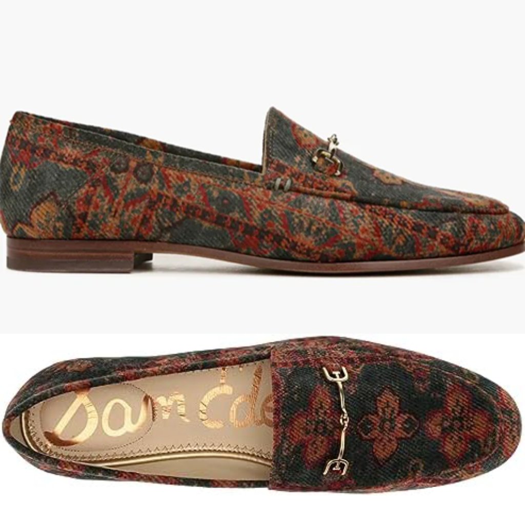 Sam Edelman Loraine Bit Loafer In Floral Tapestry Blue Red Gold 5.5 36.5 Euc